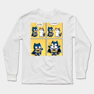 Cute Funny Batman Cat Long Sleeve T-Shirt